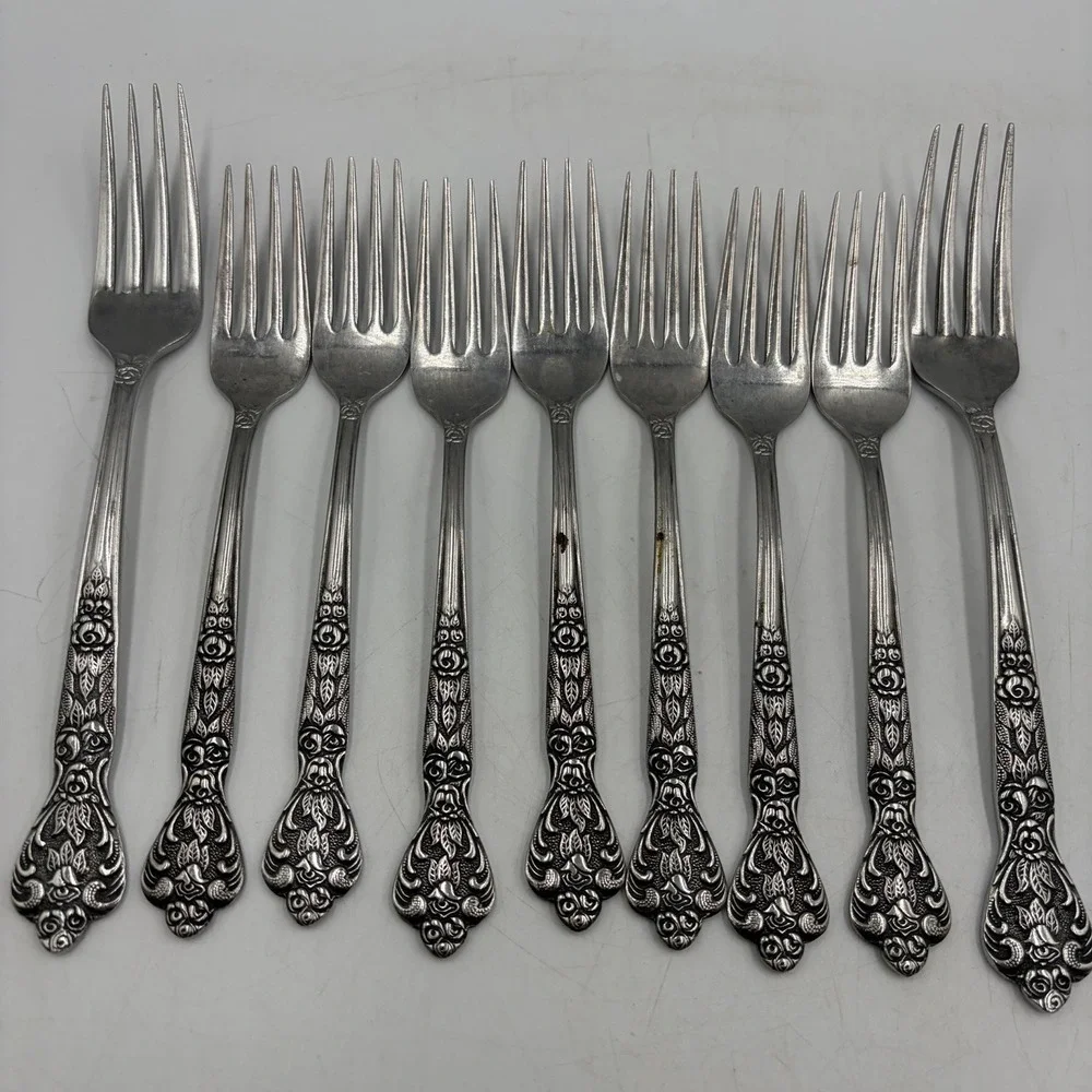 Versailles 7 Salad Lunch Forks 2 Dinner Forks MSI Stainless JAPAN Steel Flatware